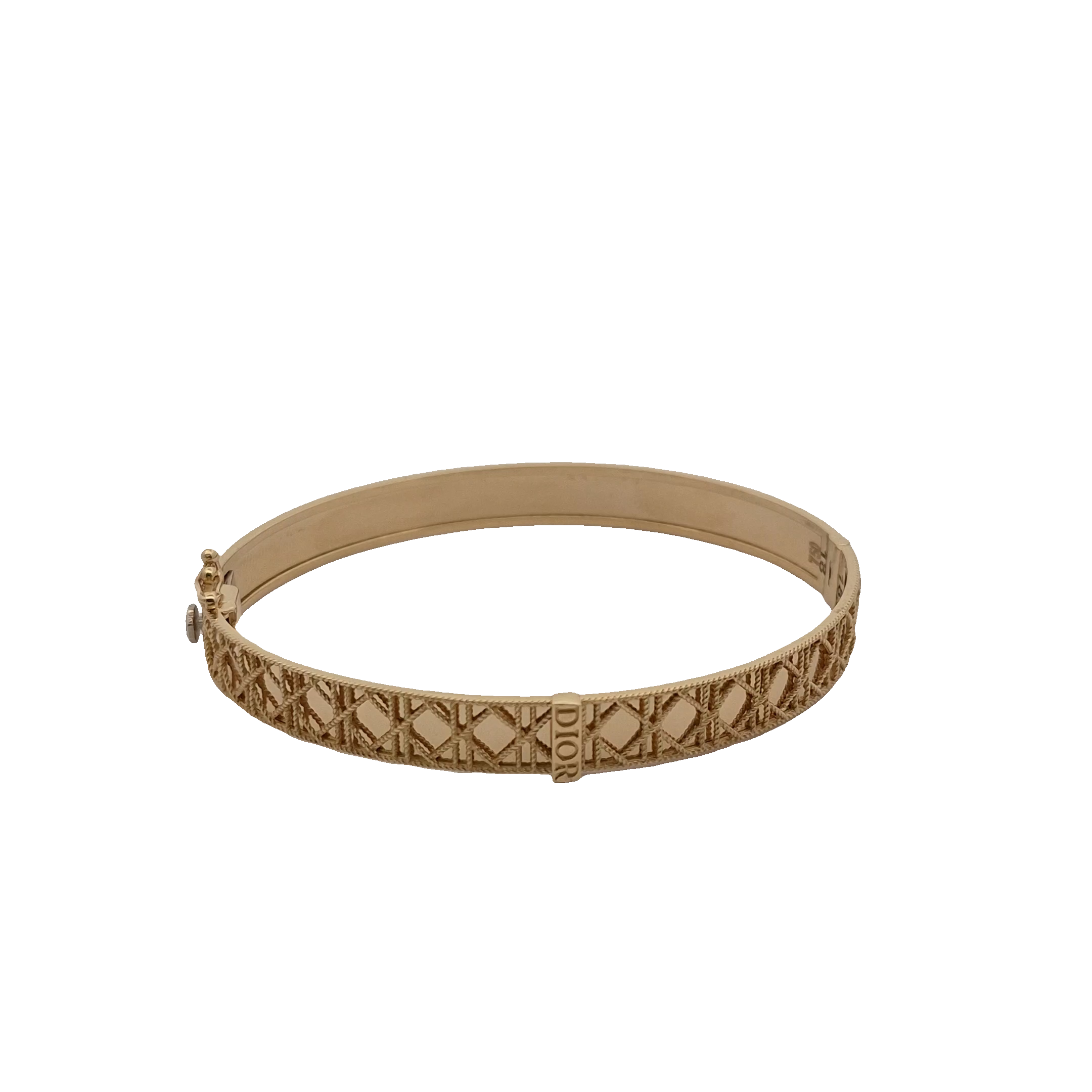 Top Quality Yellow Gold Geometric Openwork Bangle