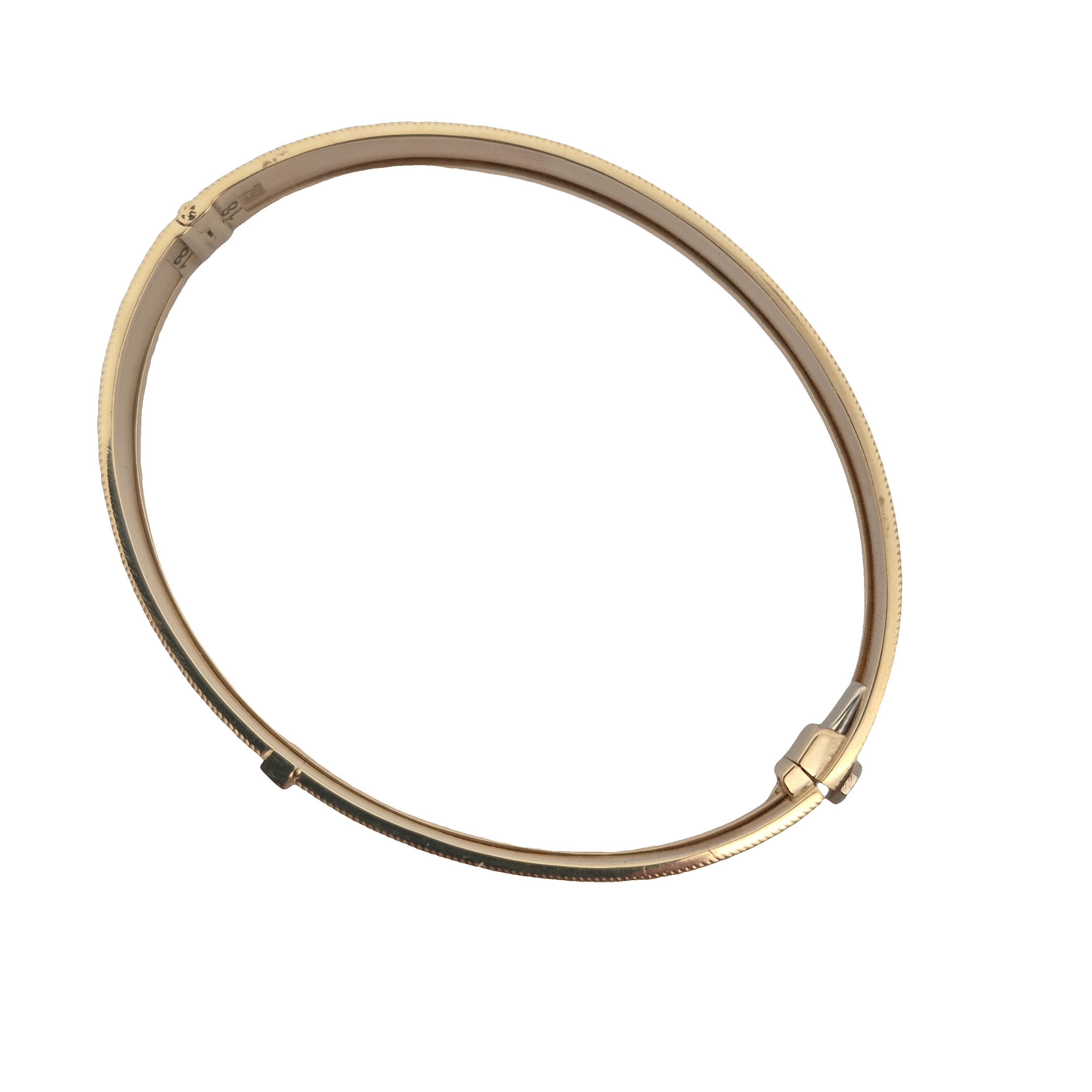 Top Quality Yellow Gold Geometric Openwork Bangle, 18K Standard Yellow Gold, view 6