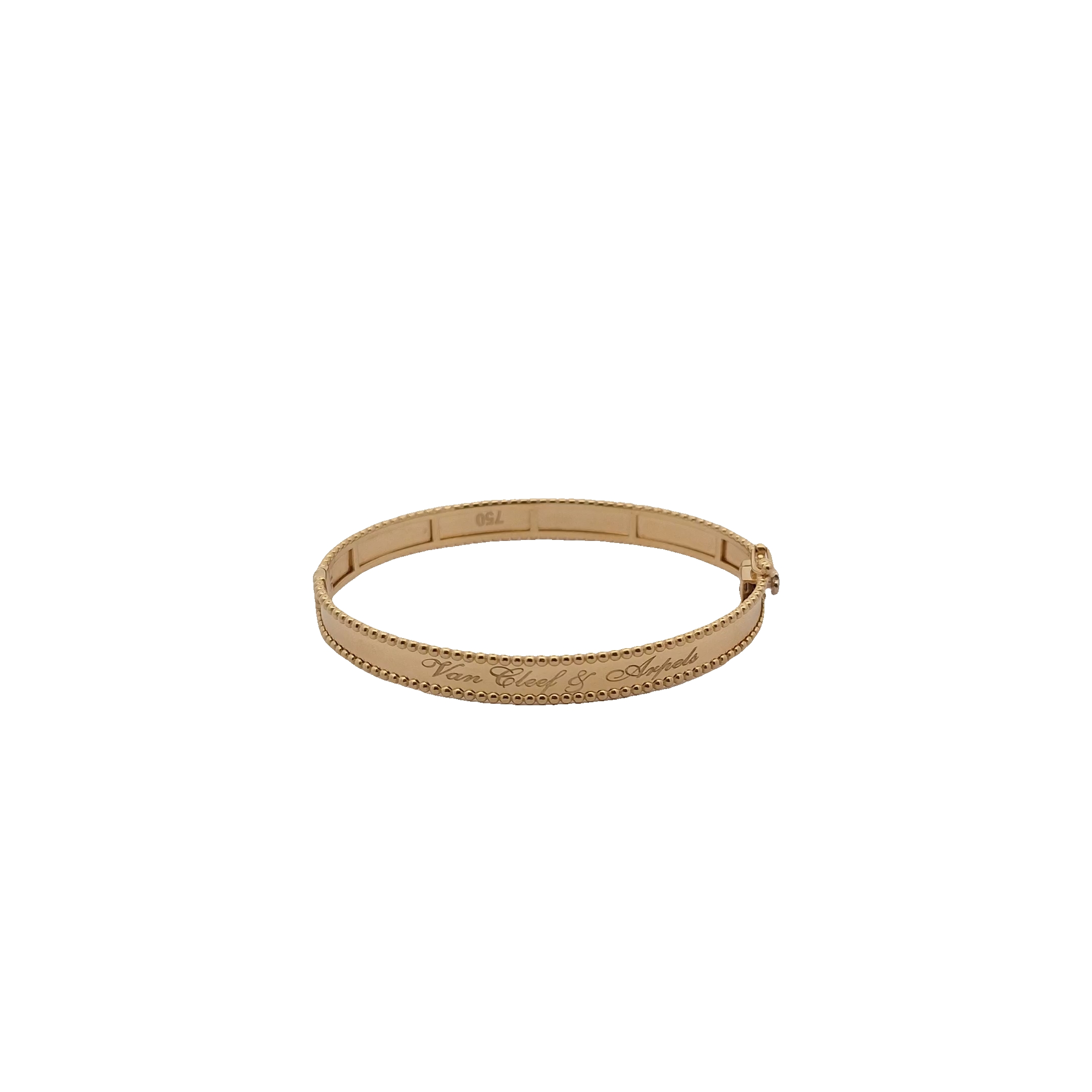 Beaded Edge Bangle, 18K Standard Yellow Gold, view 4