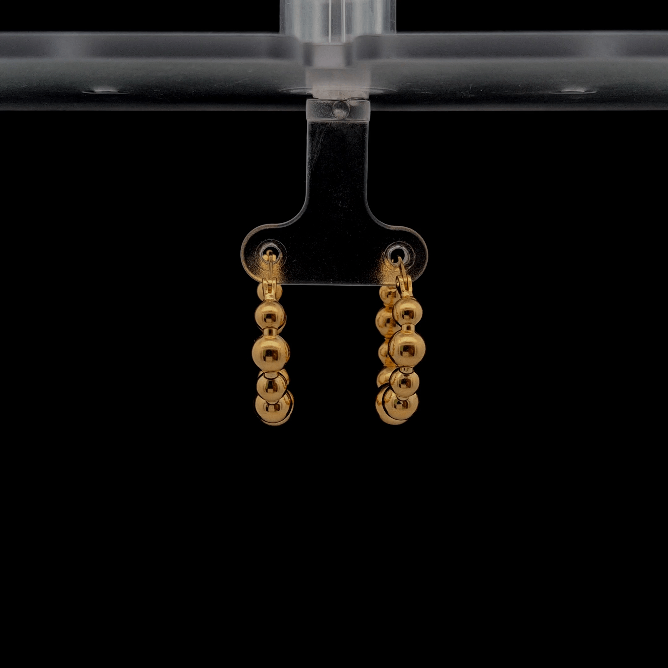 Top Quality Bubble Earrings, 18K Standard Yellow Gold, view 3