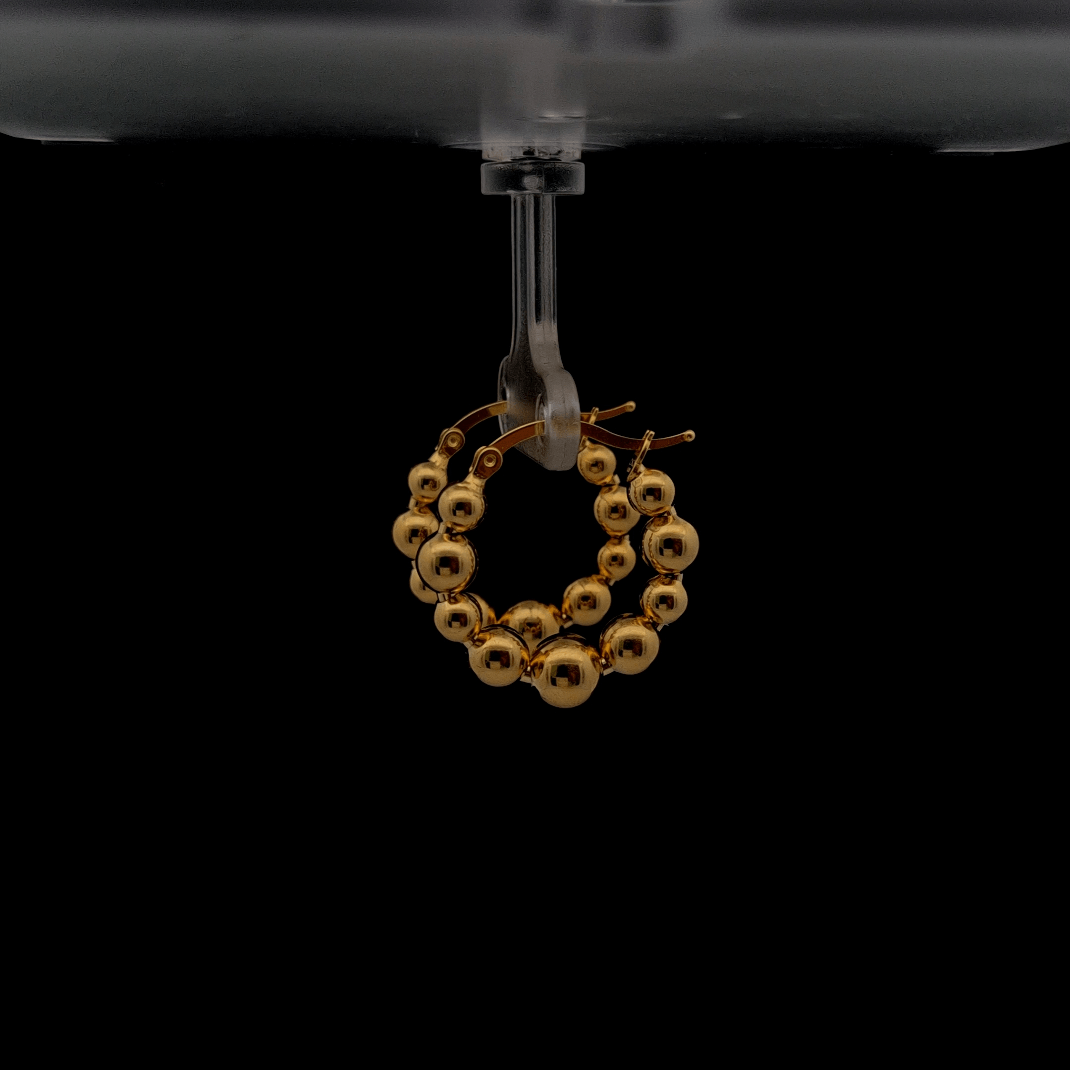 Top Quality Bubble Earrings, 18K Standard Yellow Gold, view 2