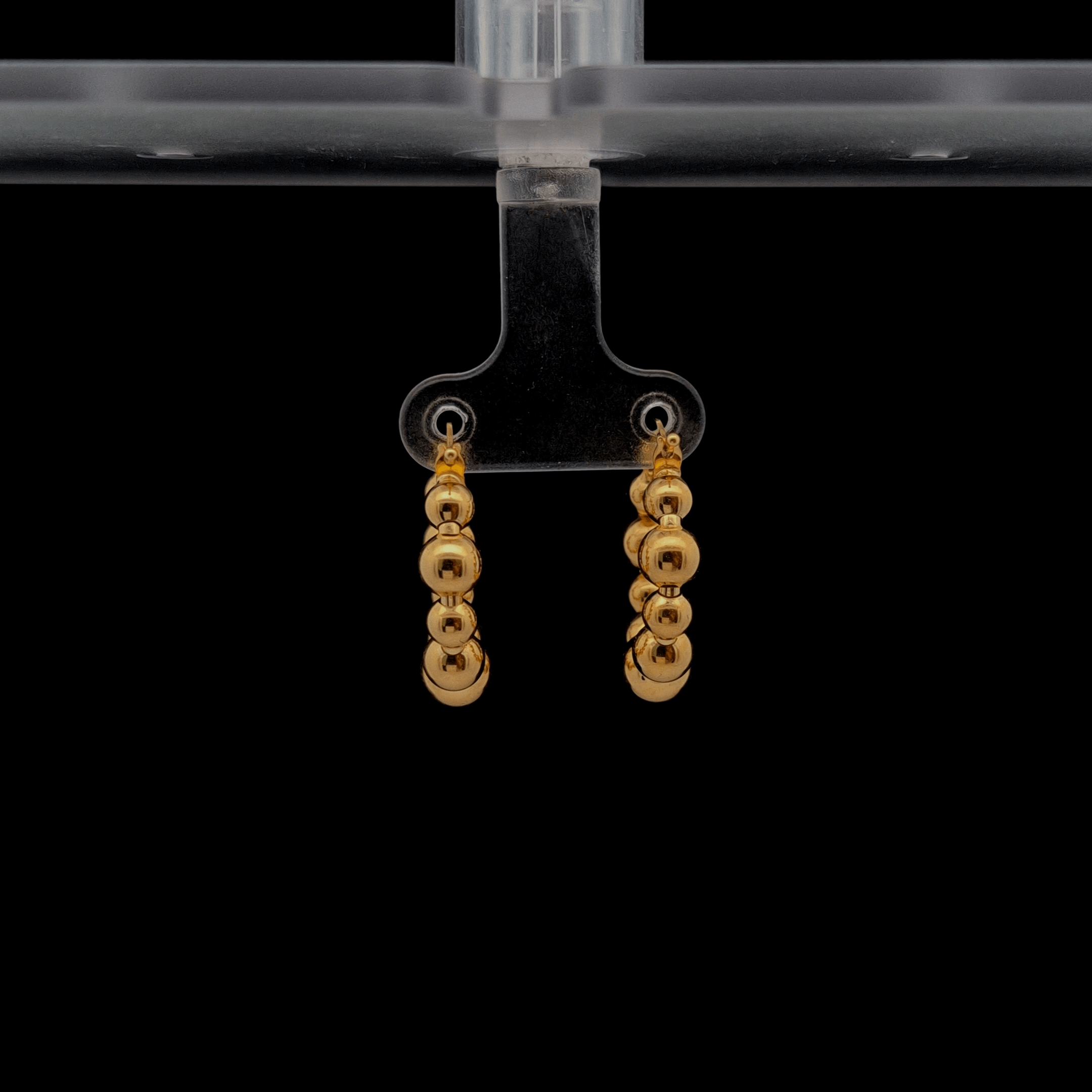 Top Quality Bubble Earrings, 18K Standard Yellow Gold, view 4